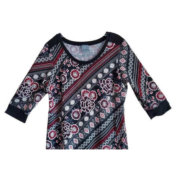 Rabbit Rabbit Rabbit Designs 14 16 Midi Dress Embroidered Fabric Black Red White - Picture 2 of 7